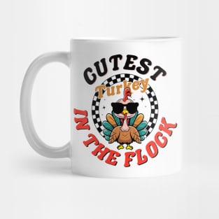 Cutest Turkey In The Flock Thanksgiving For Boys Girls Mug